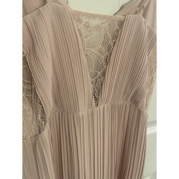 BCBGeneration Women's Pink Chiffon Lace Pleated Maxi Formal Gown Dress 8 NWT NEW - Picture 11 of 12